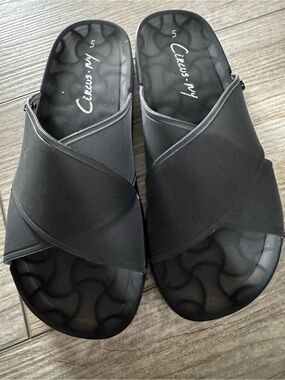 Circus by Sam Edelman Jaylee Black Jelly Slide Sandals Women’s Size 5 NIB